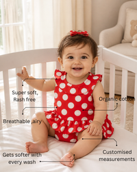 Red Dot Frill Dress Set