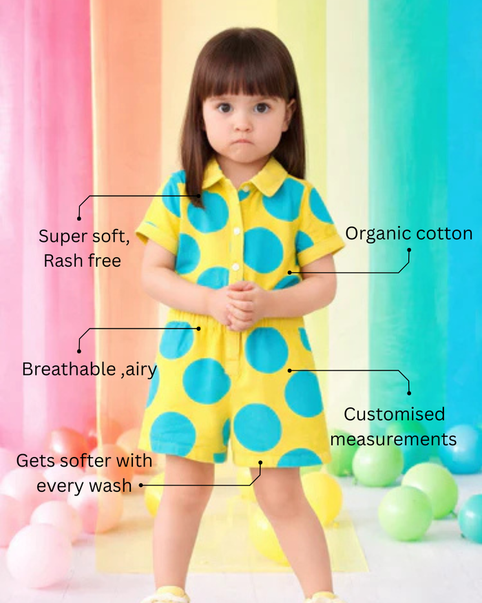 The Canary Teal Pop Romper