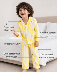 Yellow Stripes Night Suit