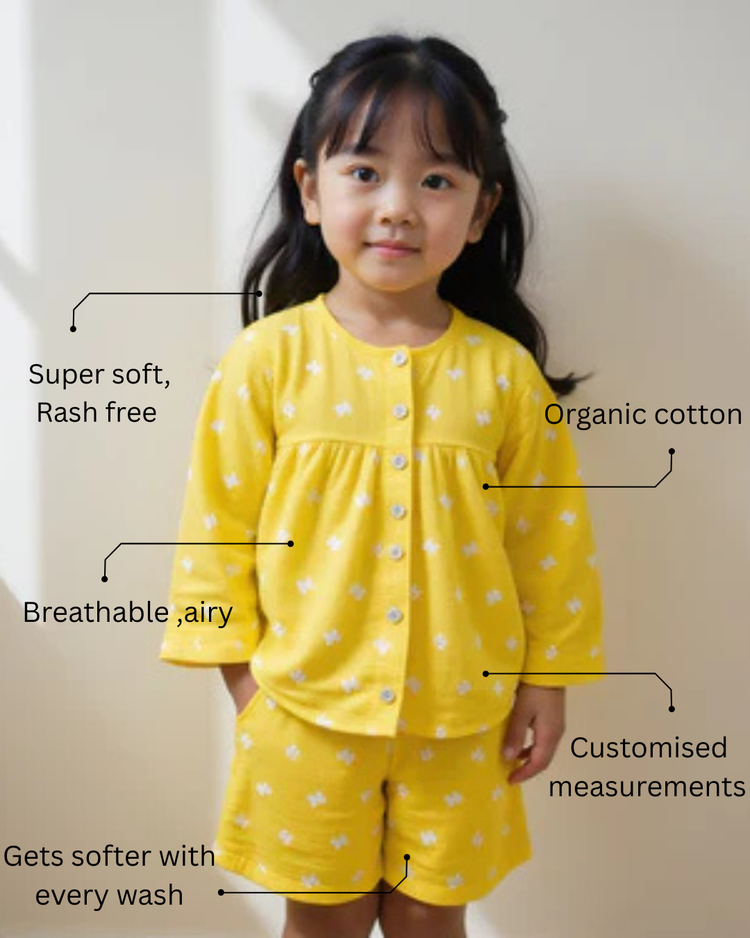 Yellow Alphabet Night Suit