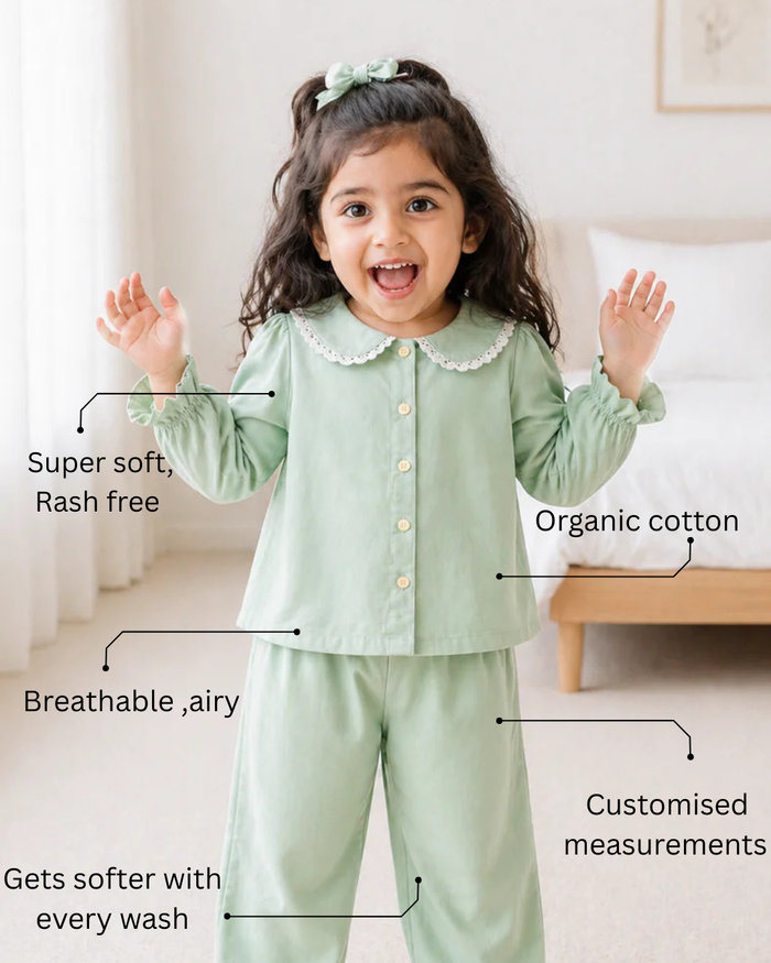 Mint Petals Dreams Night Suit