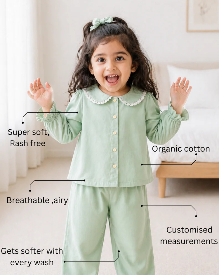 Mint Petals Dreams Night Suit