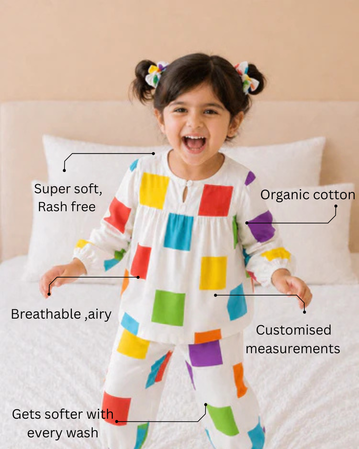 Rainbow Blocks Night Suit