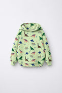 Green Dinosaur Hooded Jogger Set flat lay by Anaario
