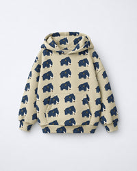 Beige Mammoth Hooded Barrel Pant Set flat lay by Anaario
