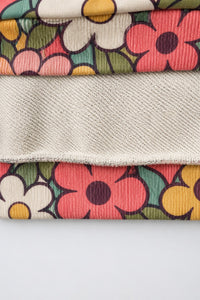 Brown Flowers Hooded Barrel Pant Set flat lay by Anaario