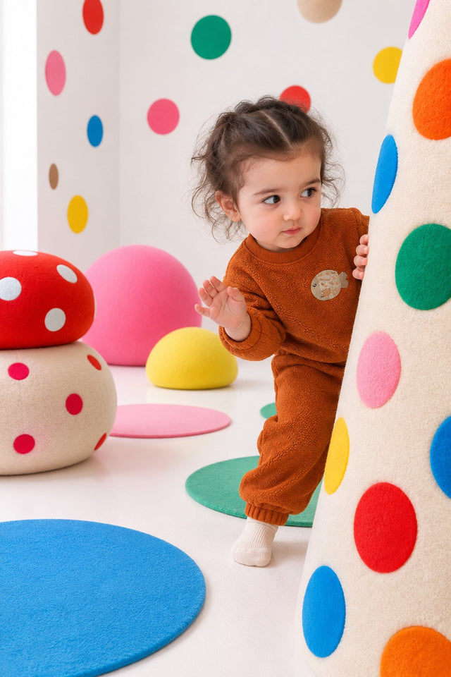 Rust Pumpkin Fleece Set for kids by Anaario – winter fleecewear