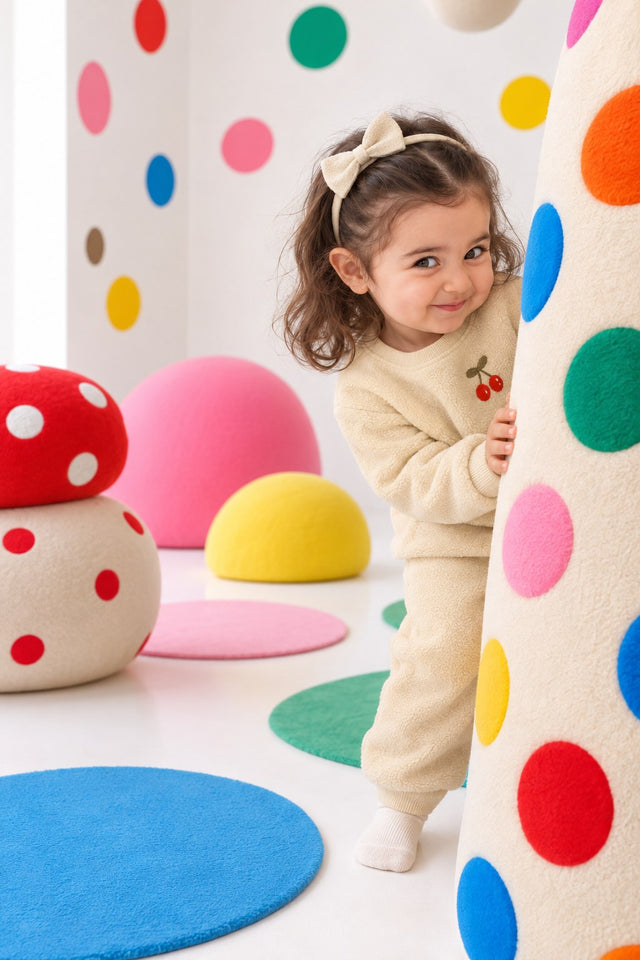 Off-white Cherry Fleece Set for kids by Anaario – winter fleecewear