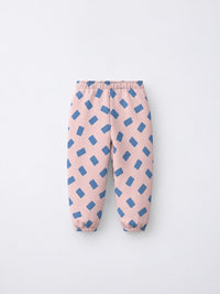 Pink-Blue Rectangle Jogger Set flat lay by Anaario