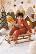 Rust Reindeer Fleece Set for kids by Anaario – winter fleecewear