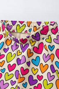 Multi Hearts Hooded Barrel Pant Set flat lay by Anaario