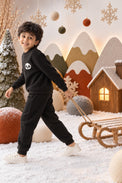 Black Panda Fleece Set for kids by Anaario – winter fleecewear