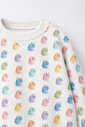 Multi Pastel Dinosaur Barrel Pant Set flat lay by Anaario