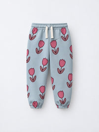 Teal Flowers Jogger Set flat lay by Anaario