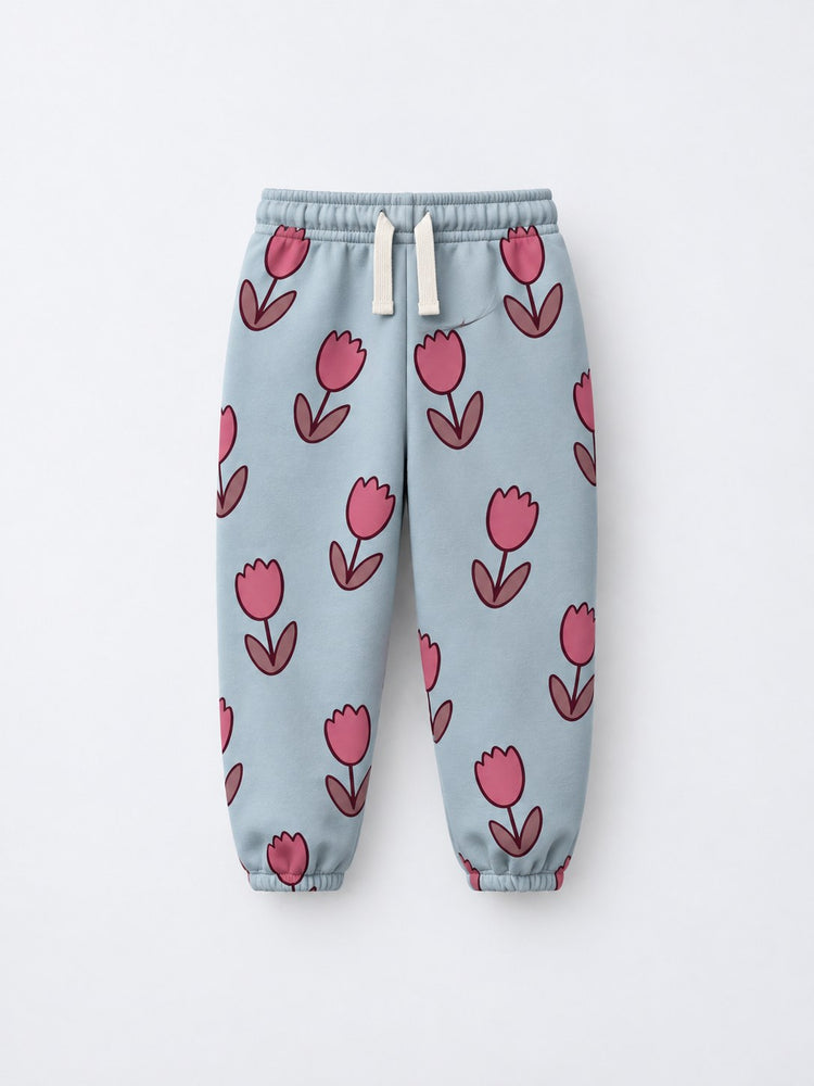 Teal Flowers Jogger Set flat lay by Anaario