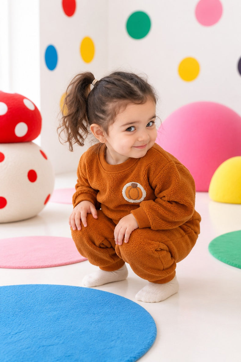 Rust Reindeer Fleece Set for kids by Anaario – winter fleecewear