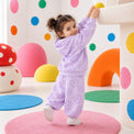 Lavender Flowers Hooded Barrel Pant Set on girl by Anaario – winter kidswear