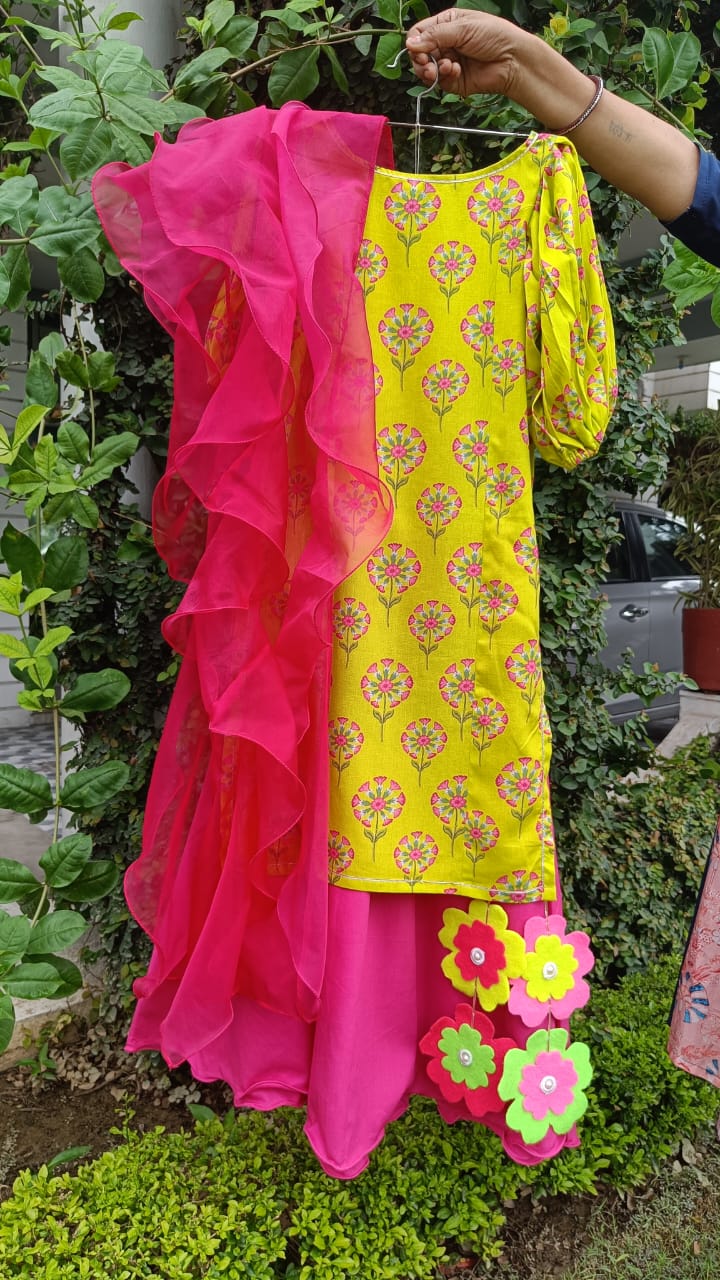 Haldi Gulab Kurta Set