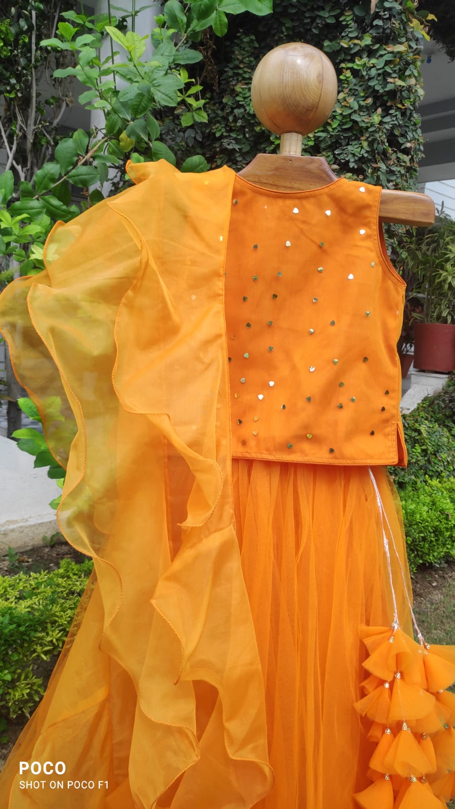 Orange Barfi Lehenga Set