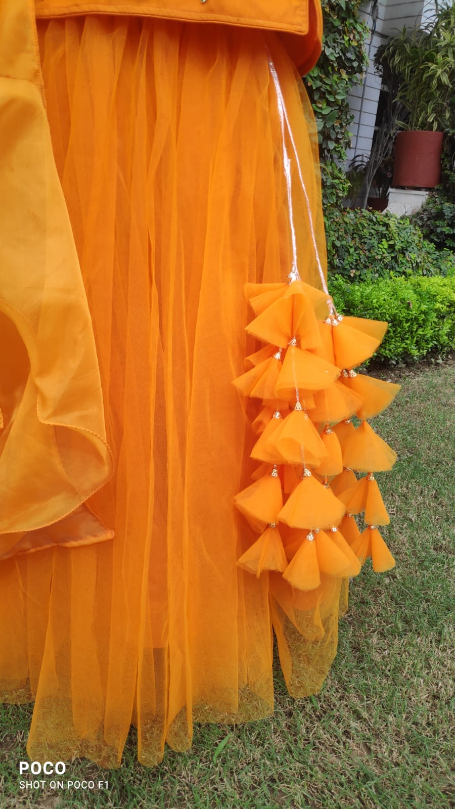 Orange Barfi Lehenga Set