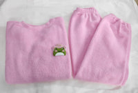 Pink Frog Fleece Set