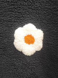 Navy Blue Flower Fleece Set