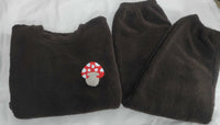 Brown Mushroom Fleece Set