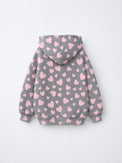 Pink & Grey Hearts Hooded Jogger Set flat lay by Anaario