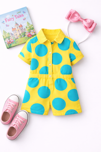 The Canary Teal Pop Romper
