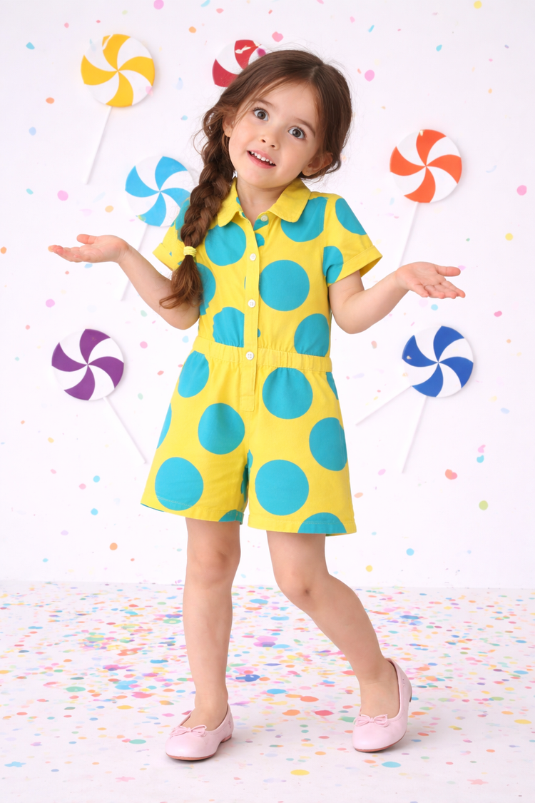 The Canary Teal Pop Romper