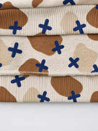 Brown-Beige Cross Hooded Barrel Pant Set flat lay by Anaario