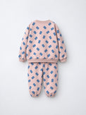 Pink-Blue Rectangle Jogger Set flat lay by Anaario