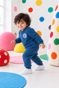 Cobalt Blue Varsity Fleece Set on child by Anaario – winter fleecewear