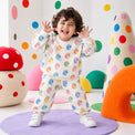 Multi Pastel Dinosaur Barrel Pant Set on boy by Anaario – winter kidswear