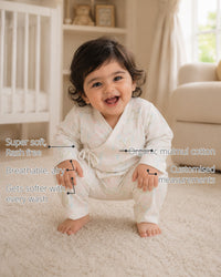 Bunny Print Wrap Baby Co-ord Set features
