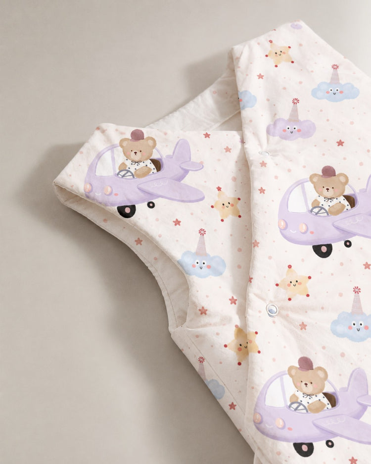 Aeroplane Teddy Bamboo Baby Sleeping Bag