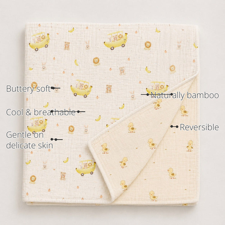 Banana Bamboo Baby Quilt features