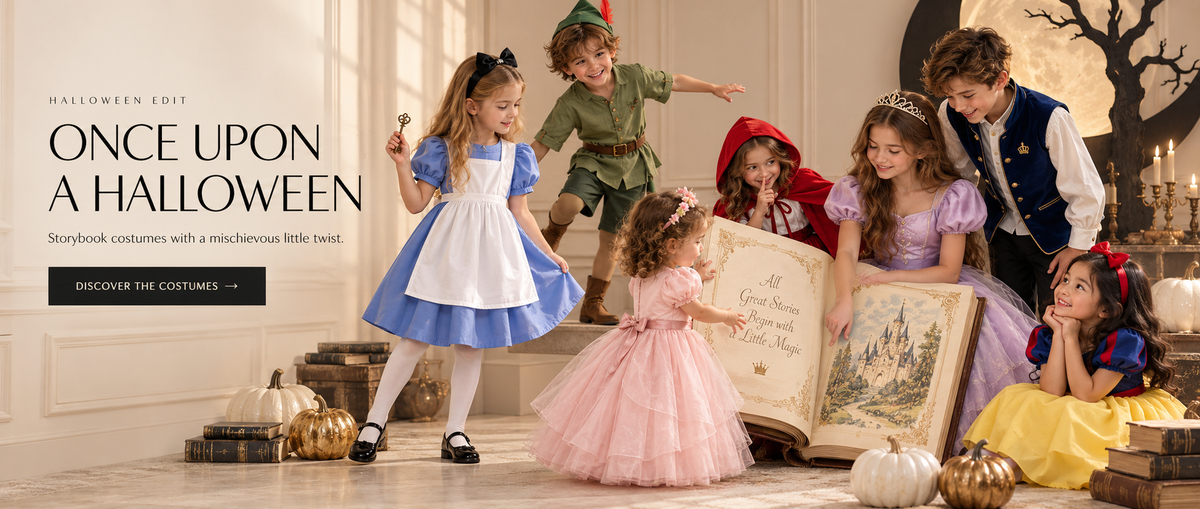 Anaario Halloween Edit banner - storybook kids costumes, Once Upon a Halloween