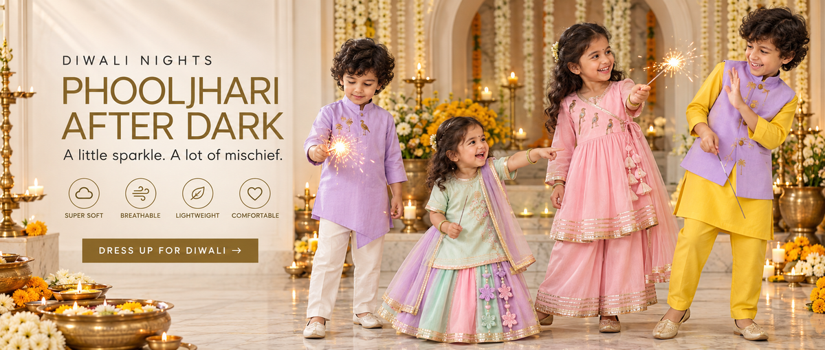 Anaario Diwali Nights banner - kids festive wear, Phooljhari After Dark