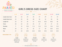 Anaario girls dress size chart in inches