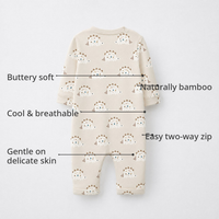 Animal Friends Bamboo Baby Sleepsuit – Zip Romper Onesie Combo – features