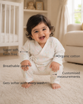 Anaario Bunny Print Wrap Baby Co-ord Set features - organic cotton, super soft and rash free, breathable, gets softer with every wash, customised measurements