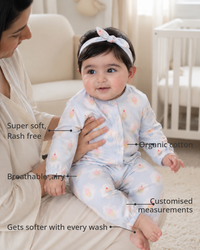 Anaario Cupcakes and Icecream Set features - organic cotton, super soft and rash free, breathable, gets softer with every wash, customised measurements
