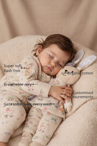 Anaario Ducks and Mouse Set features - organic cotton, super soft and rash free, breathable, gets softer with every wash, customised measurements