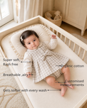 Anaario Grey Blush Tiered Dress Set features - organic cotton, super soft and rash free, breathable, gets softer with every wash, customised measurements