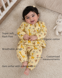 Anaario Jungle Gingham Set features - organic cotton, super soft and rash free, breathable, gets softer with every wash, customised measurements
