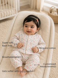Anaario Multi- Coloured Garden Set features - organic cotton, super soft and rash free, breathable, gets softer with every wash, customised measurements