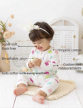 Anaario Pink Blossom Set features - organic cotton, super soft and rash free, breathable, gets softer with every wash, customised measurements