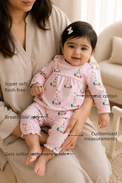 Anaario Pink Gingham Giraffe Baby Co-ord Set features - organic cotton, super soft and rash free, breathable, gets softer with every wash, customised measurements