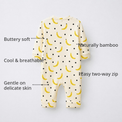 Banana Bamboo Baby Sleepsuit – Zip Romper Onesie – features